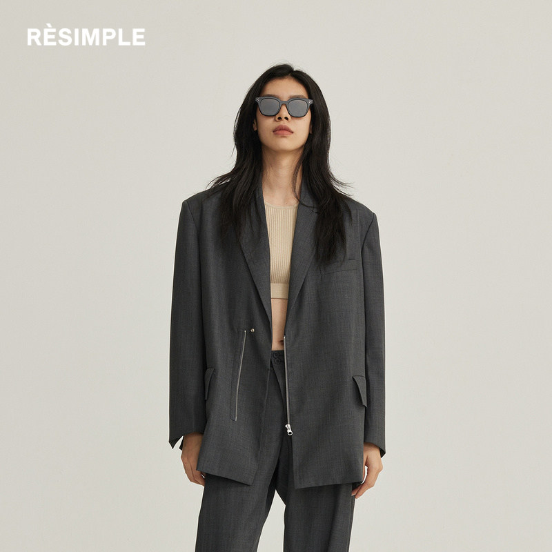 RESIMPLE简单点西服男中长款百搭高级感潮口袋基础款外套女1484,男装,西服,淘宝优惠券,粉丝福利购,淘宝优惠卷