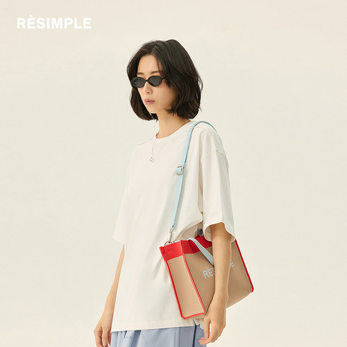 RESIMPLE简单点短袖t恤男圆领简约休闲半袖潮牌基础款上衣女0694