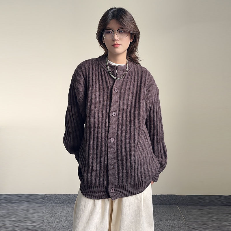 ZC不撞衫秋冬新款立领针织开衫