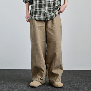 ZC原创美式复古水洗工装裤男女宽松休闲百搭直筒阔腿长裤子潮牌