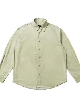 ZCBEAR日系工装风长袖衬衫男宽松设计感纯棉衬衣外套百搭纯色潮牌