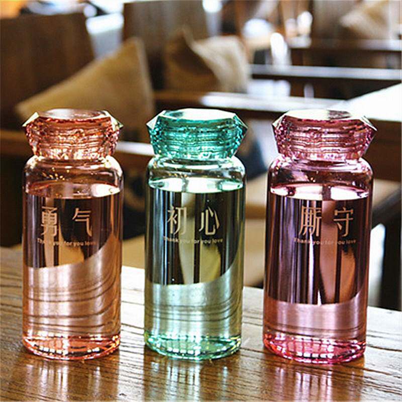 。炫彩钻石杯彩色水晶杯便携户外随手杯地推礼品玻璃广告杯印制lo