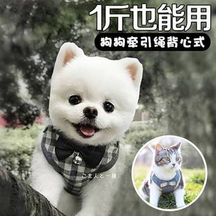 胸背带吉娃娃茶杯犬宠物猫咪专用 狗狗牵引绳小体型奶狗博美背心式