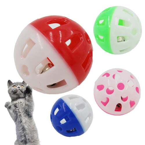 新品 宠物球形玩具 猫咪玩具球4CM 塑料空心发声球  小猫咪宠物用