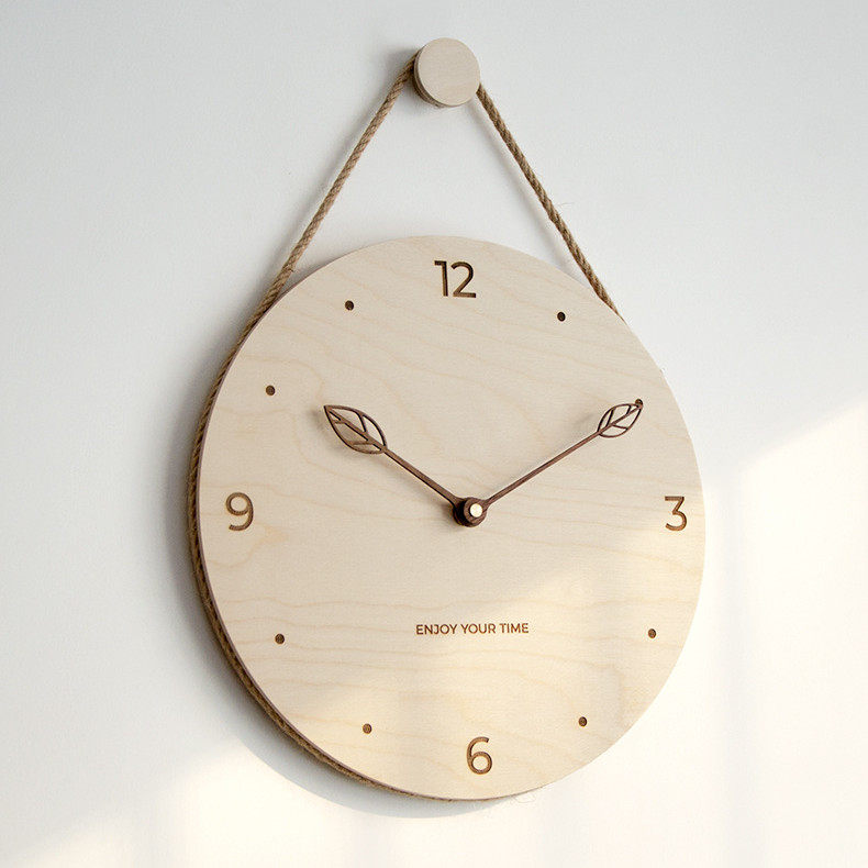 北欧挂钟客厅装饰创意时钟挂墙清新田园简约超卧室钟表免打孔
