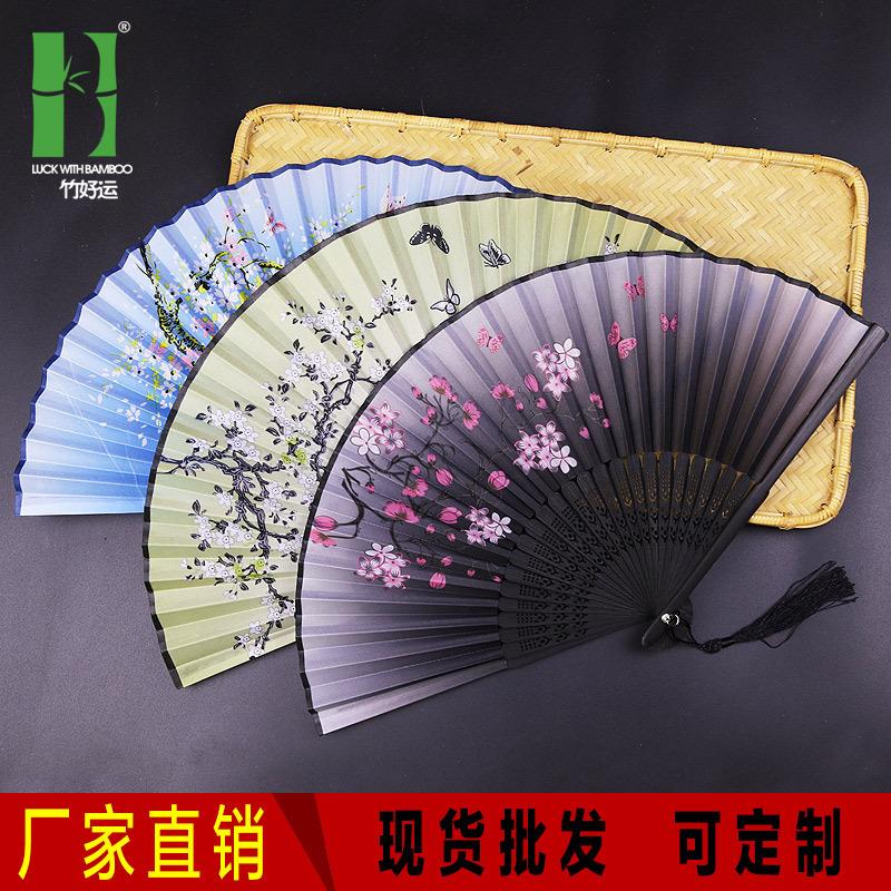 扇子折扇 中国古风绢布竹质伴娘接亲女学生和风日式竹制品