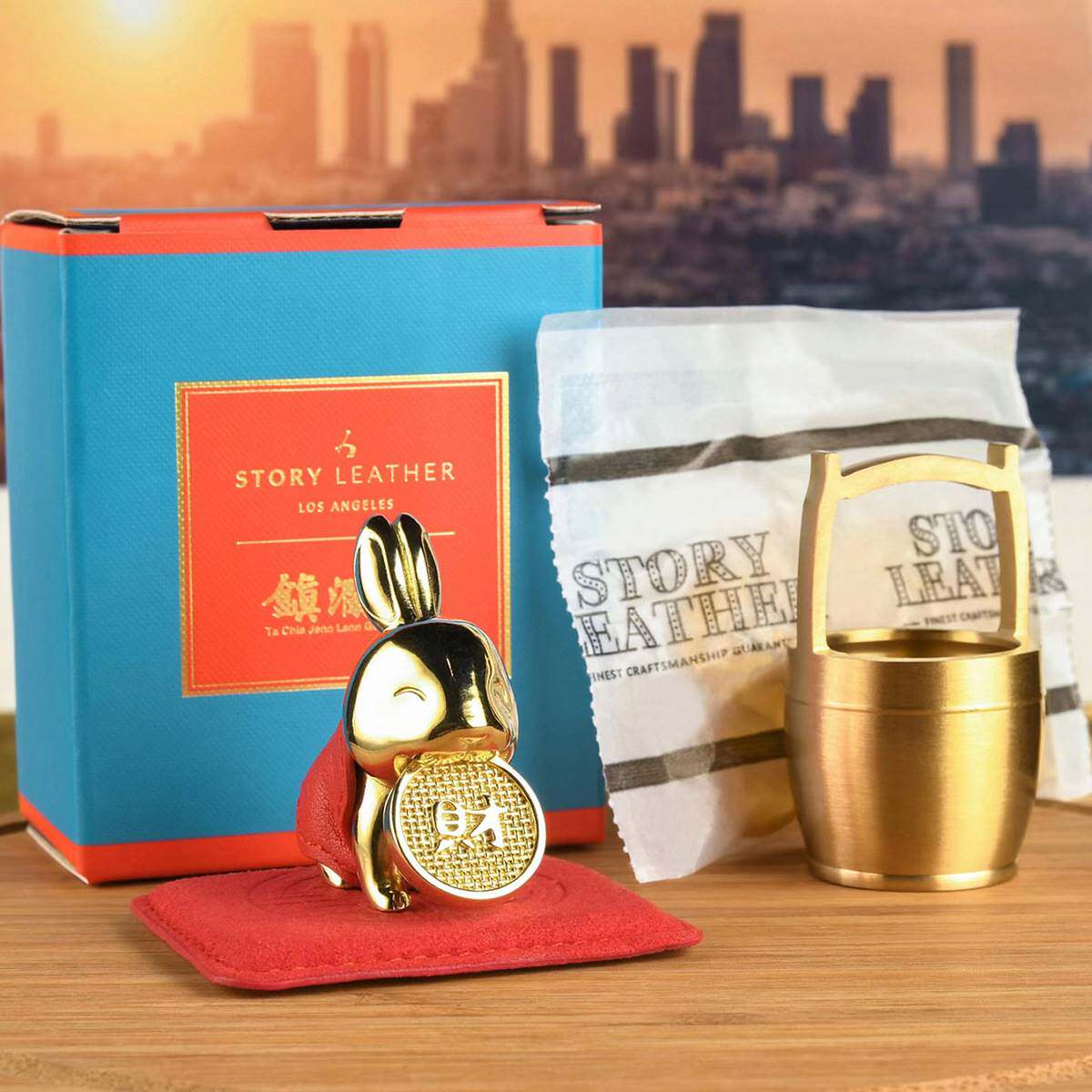 水晶元宝2023大甲镇澜宫黃銅兔年咬钱兔一桶金工艺品摆件乔迁摆件