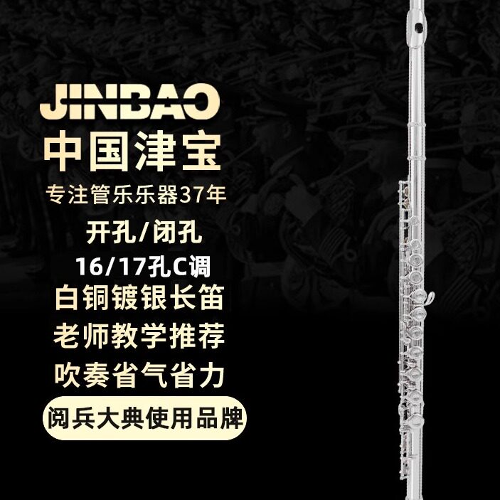 津宝长笛C调16孔带防滑螺丝