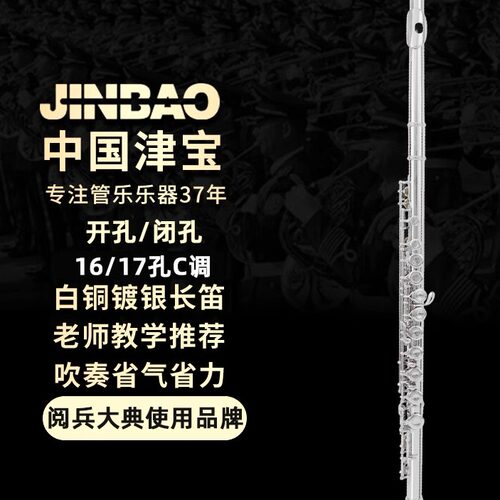 津宝长笛C调16孔带防滑螺丝