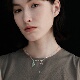 ZWINDSTORM 原创小众设计手工银锁骨链礼物 可拆卸宝石吊坠项链