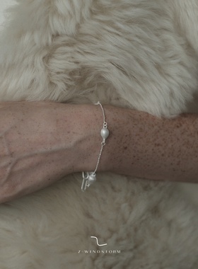 Z-WINDSTORM 水滴排列细银手链原创小众设计手工纯银链空间的温度