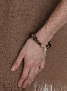 Z-WINDSTORM 无序串珠茶晶手链 原创小众设计水晶手串 空间的温度