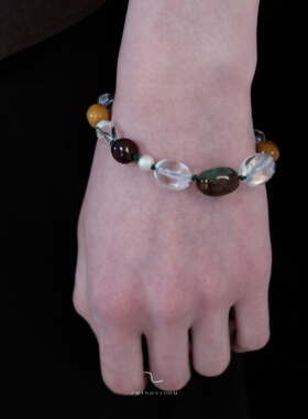 ZWINDSTORM 白水晶澳宝串珠手链 原创小众设计水晶手串质感礼物