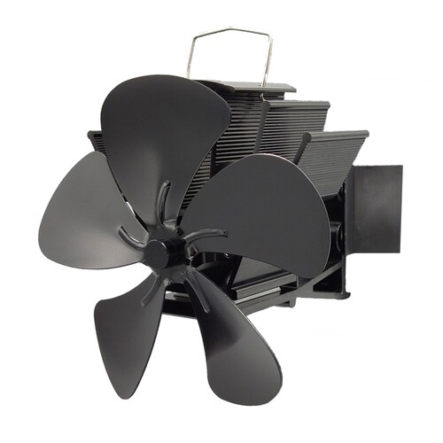 5 Blades Heat Powered Stove Fan Wall Mounted Magnetic Thermo