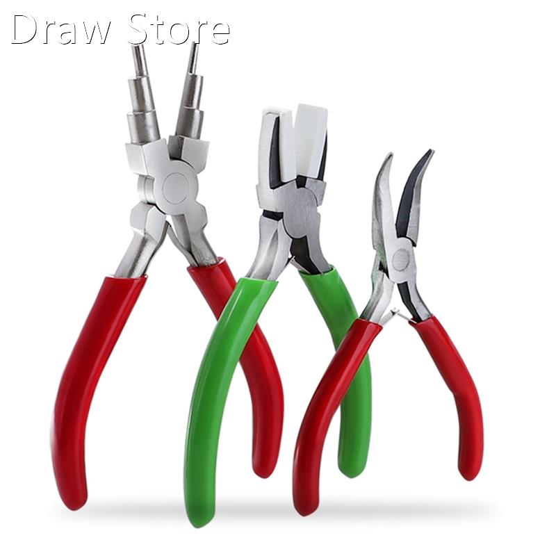 1/3x Flat Curved Nose Pliers Ring Looping Wire Looper Split