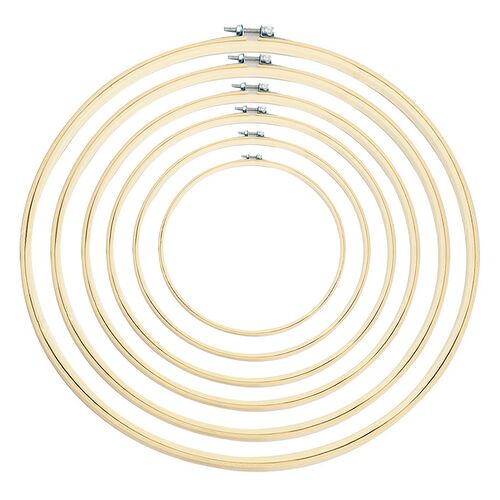 6PCS Embroidery Set Cross Stitch Wooden Frame Hoop Bamboo Ci