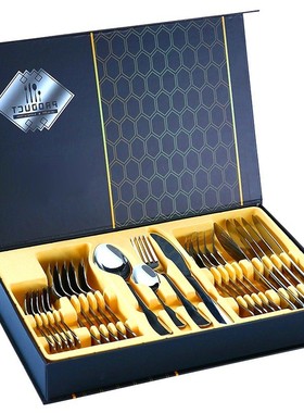 24PCS Tableware Cutlery Dinner Set Cutlery Sets Dishes Knive