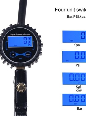 Tire Pressure Gauge, 200 PSI Air Chuck, Digital Tire Inflato