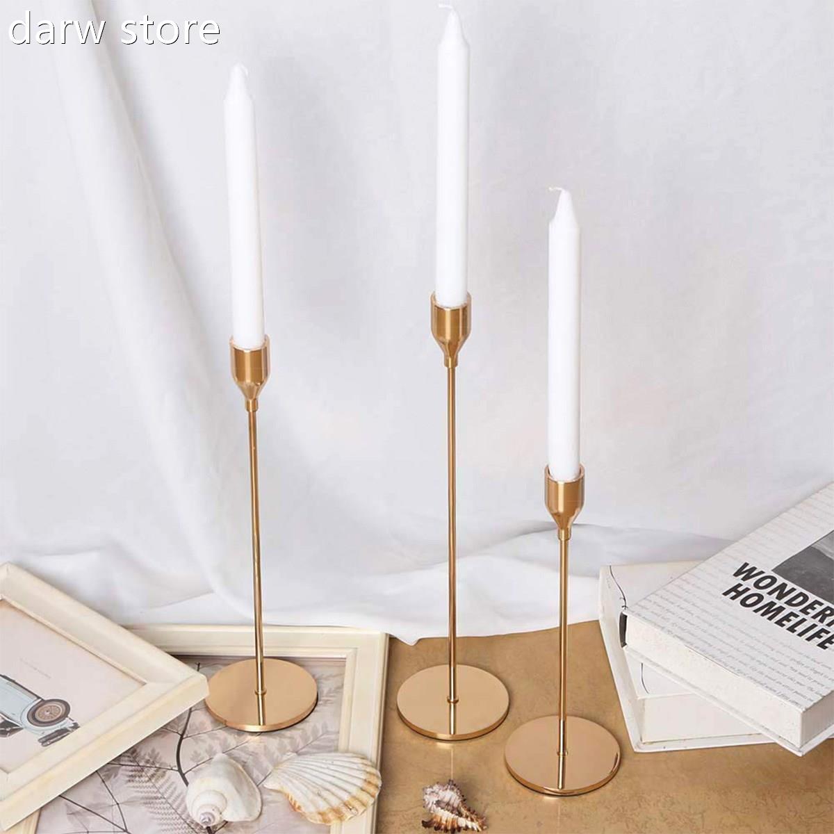 3Pcs Luxury Iron Candl Ho1lder Romaneti Sigle Hnead Candlecs