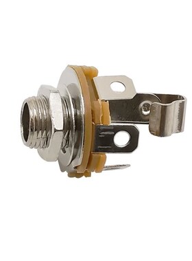 2Pcs Metal 6.35mm Female Jack Mono Sophomore Core 1/4'&#