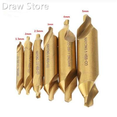 6Pcs/Set HSS M35 Cobalt Center Drill Bit 1.5/2/2.5/3/4/5mm s