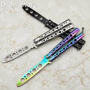 New Rainbow Color Stainless Steel Knife Butterfly Training K