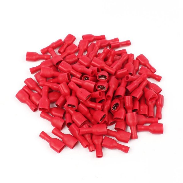 100pcs/Set FDFD1.25-250 Female Insulated Terminal Plug Sprin