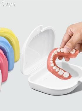 1PC Portable Denture Bath Box Case False Teeth Appliance Con
