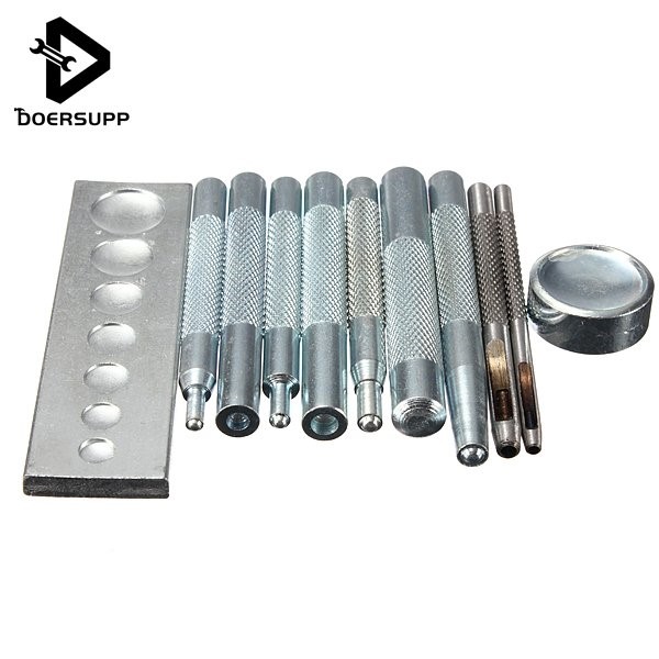 11PCS/set Metal Leather Craft Tool Die Hole Punch Snap Faste