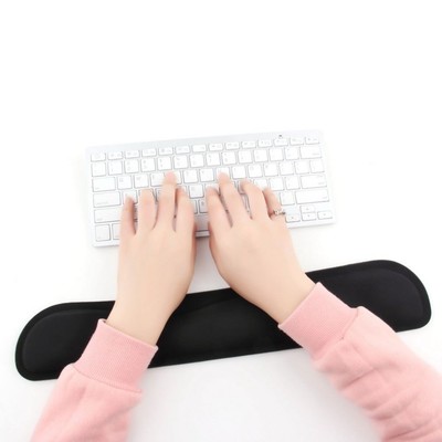 Desktop Gel Mouse Pad Anti Slip Black Support Wrist Rest Des