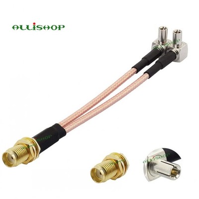 SMA Female to Dual TS9 Male Right Angle Splitter Combiner Ca