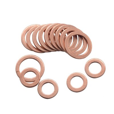 10PCS Solid Copper Washer Flat Ring Gasket Sump Plug Oil Sea