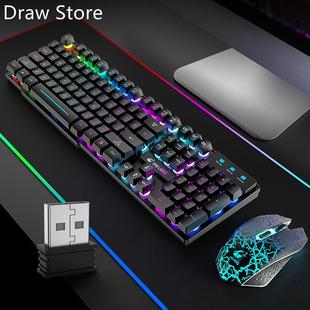 2.4G Rechargeable Wireless Gaming Keyboard and Mouse Set Col