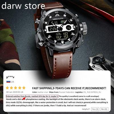 MEGALITH Men Sports niQuart1z WatchMe Multifunct on Waterpro