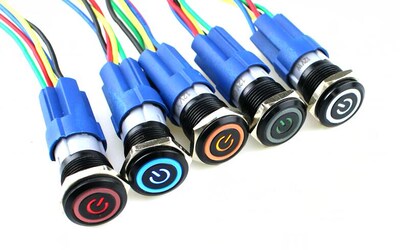 16mm Metal Push Button Switch LED power mark locking Latchin