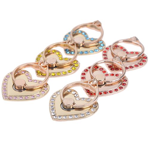 Diamond Phone Holder Love Heart Finger Ring Stand For Smartp