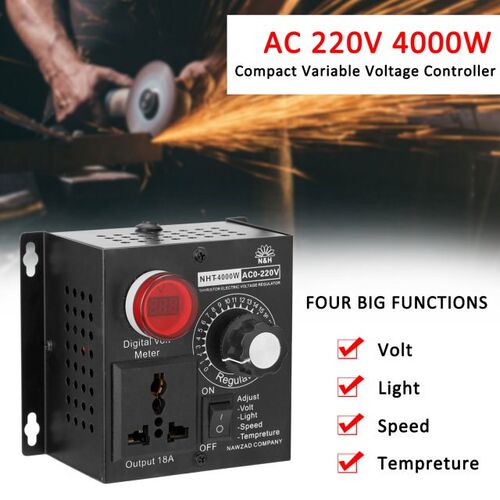 AC 220V 4000W Compact Variable Voltage Controller Portable S