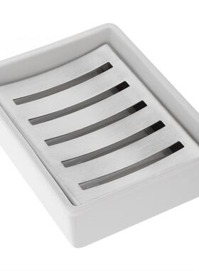 304 Stainless Steel Portable Soap Case Holder Ceramic Soap C
