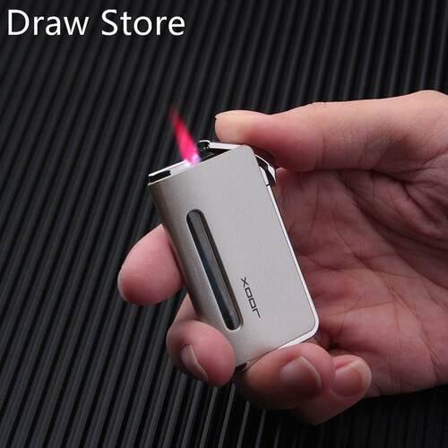 New ltra-Thin Metal Jet Lighter Torch Turbo Windproof Gas Bu