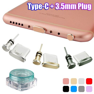 Type C Anti Dust Plug Sets USB Type-C Port and 3.5mm Earphon