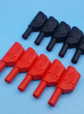 10pcs Red Black Fully Insulated 4mm Male Stackable Banana Pl