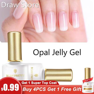 BORN PRETTY Opal Jelly Gel Nail Polish 6ml Pink Jelly Gel Po