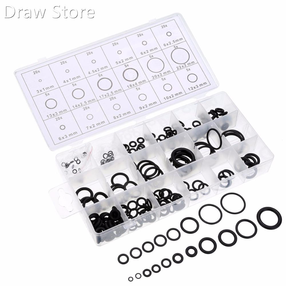 225pcs Rubber O Ring O-Ring Washer Seals Sealing Gasket Asso