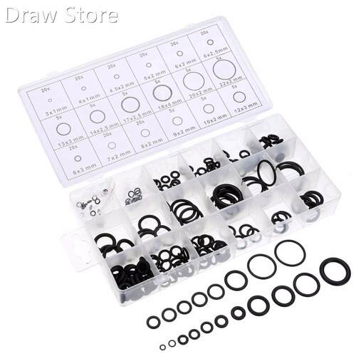 225pcs Rubber O Ring O-Ring Washer Seals Sealing Gasket Asso
