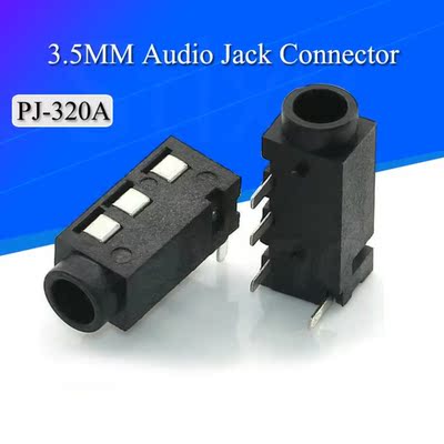 10Pcs 3.5MM Audio Jack Connector Through Holes PCB Horizonta