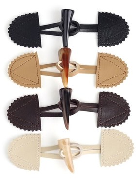 Vintage Sew-on Toggles with Horn Button Exquisite PU Leather
