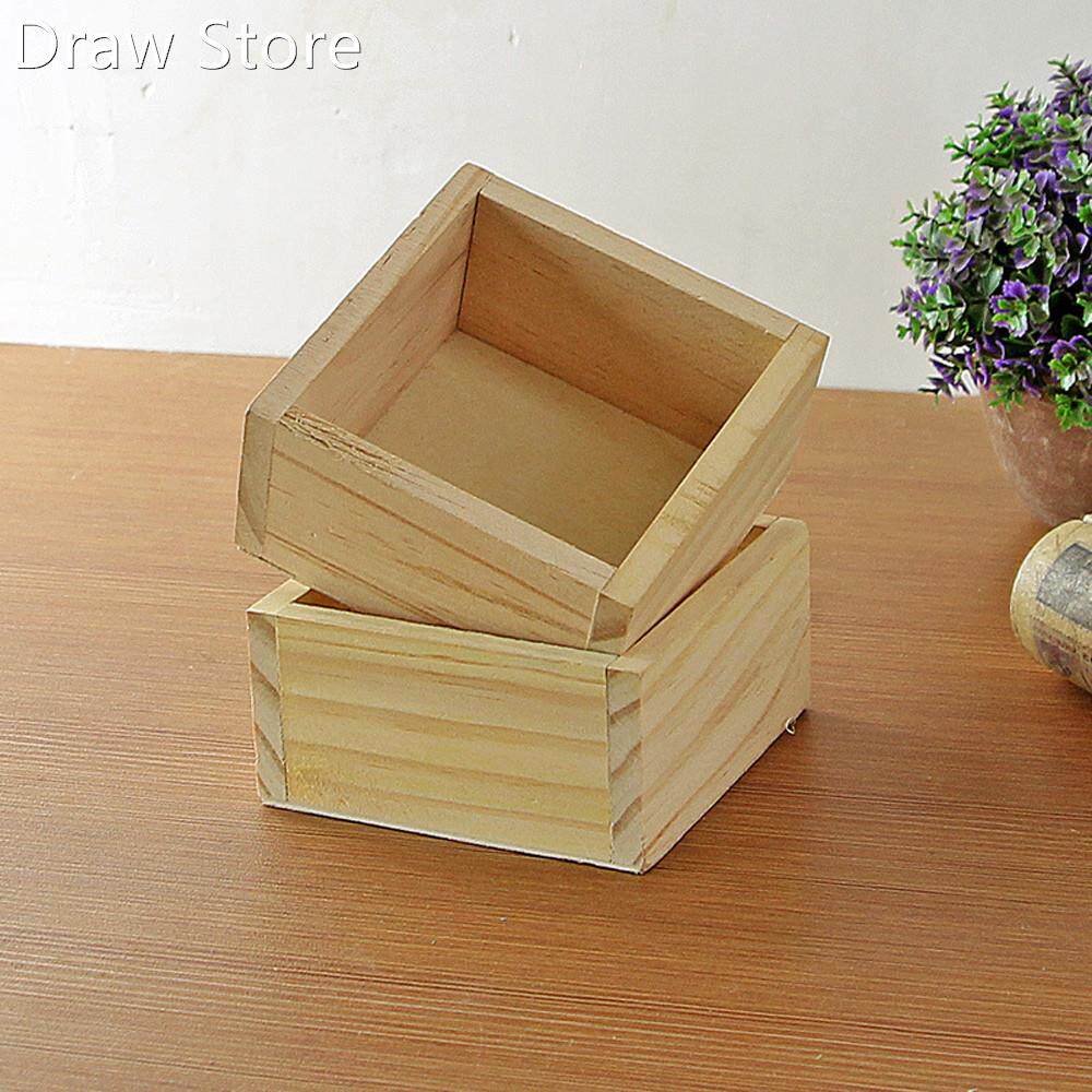 retro style wooden stationery case jewelry box succulent pla