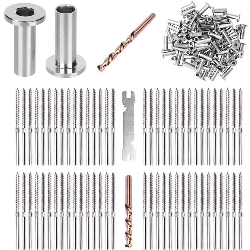32 Pairs Left Right Hand Thread Lag Screws and 50 Pcs 1/8