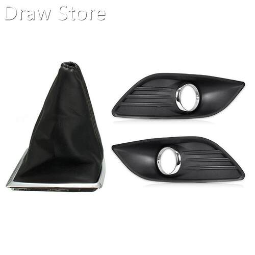 PU Leather Gear Gaiter Boot Knob Cover Handbrake with Car Ri