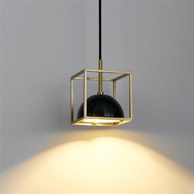 Modern Minimalist Pendant Lamp Metal Marble Lampshade Pendan